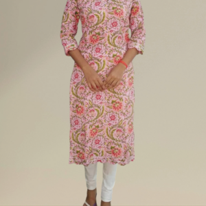 Women/Girls Floral printed cotton straight Kurta