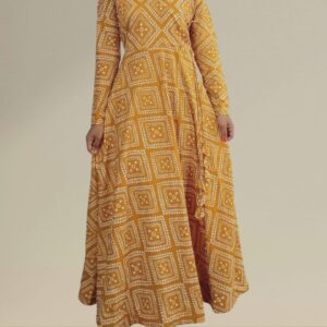 Fit and flared Angrakha style gown